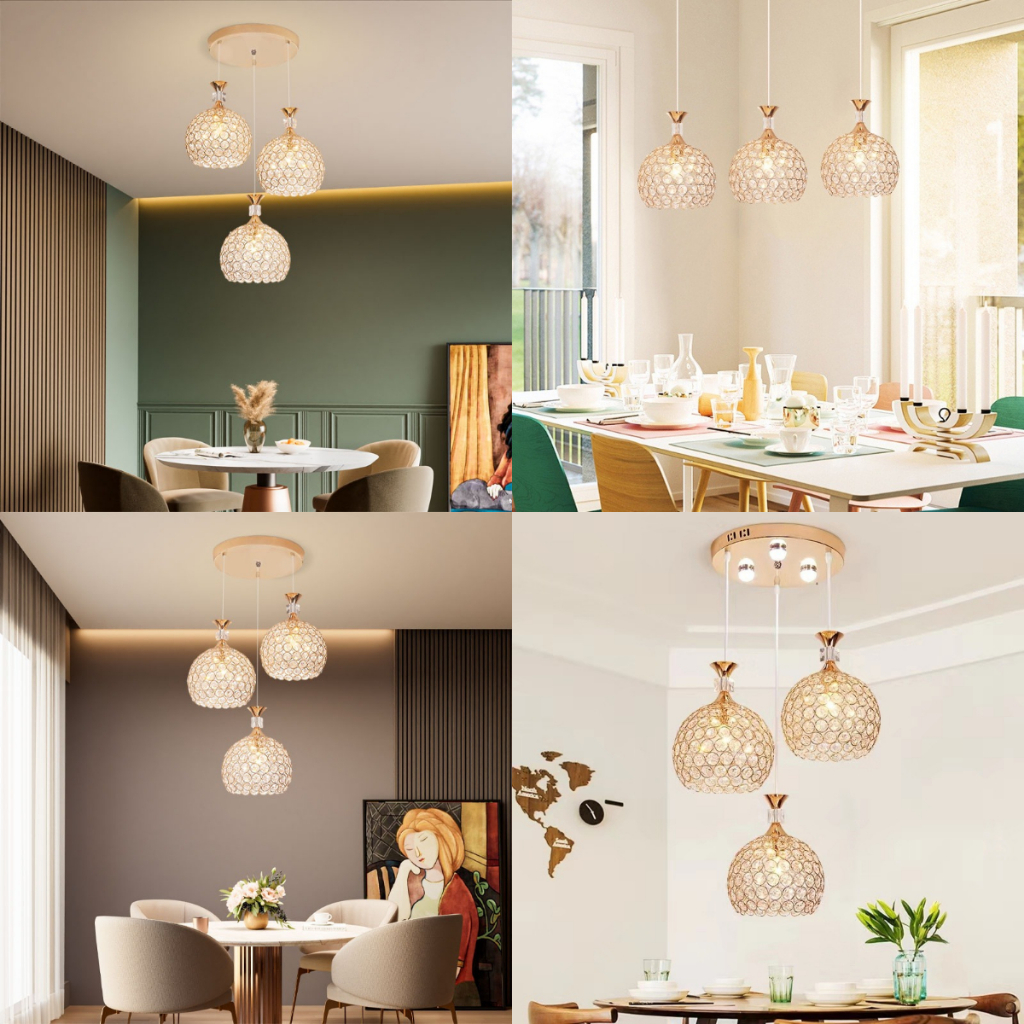 Chandelier Ceiling lamp Modern LED three head crystal chandelier bar