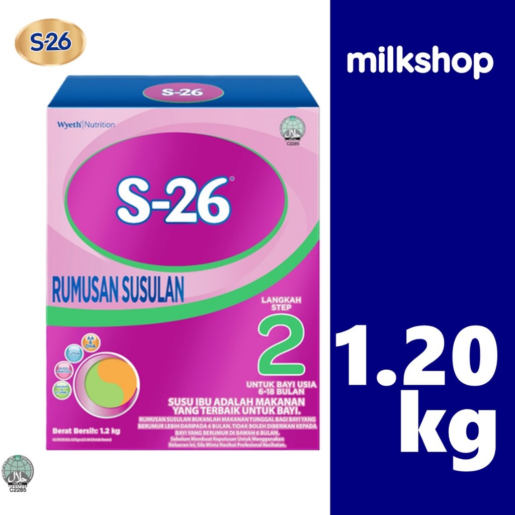 S26 STD Step 2 1.2kg 6-18 bulan Month Wyeth Langkah Step2 box kotak ...