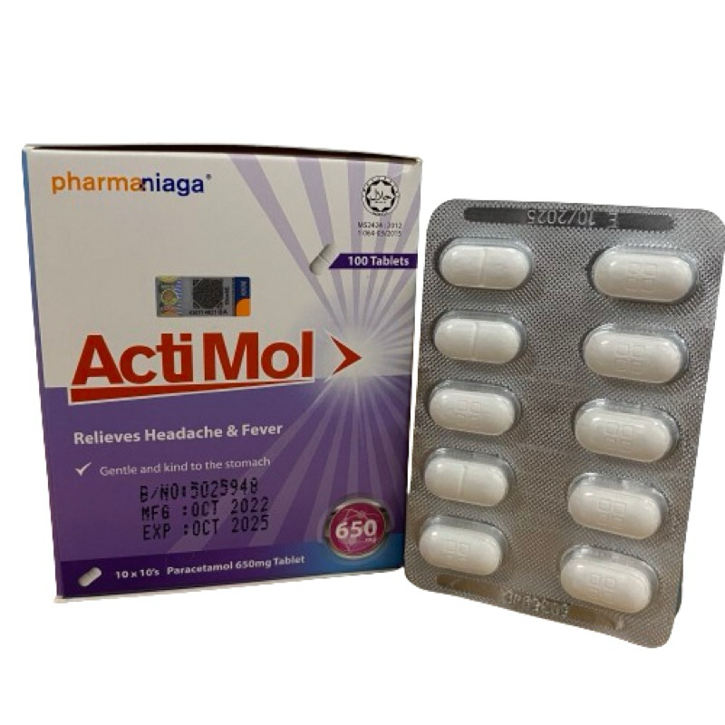Actimol 650mg tablets 10 strips EXP 02/2026 | Shopee Malaysia