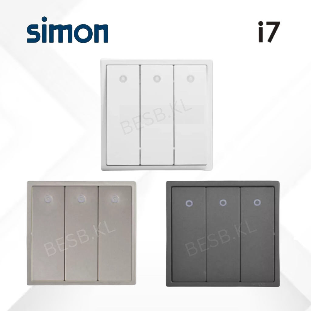 Simon I7 Switches 701033 701034 3 Gang 1/2 Way Switch with LED ...