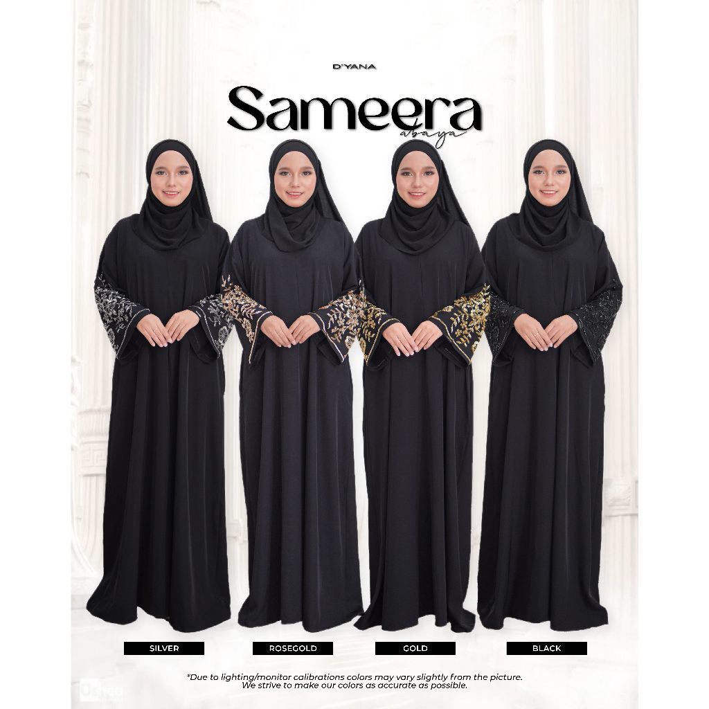 [JUBAH ARAB NEW] ABAYA SAMEERA 2.0 WITH FLORAL BEADINGS PATTERN PREMIUM ...