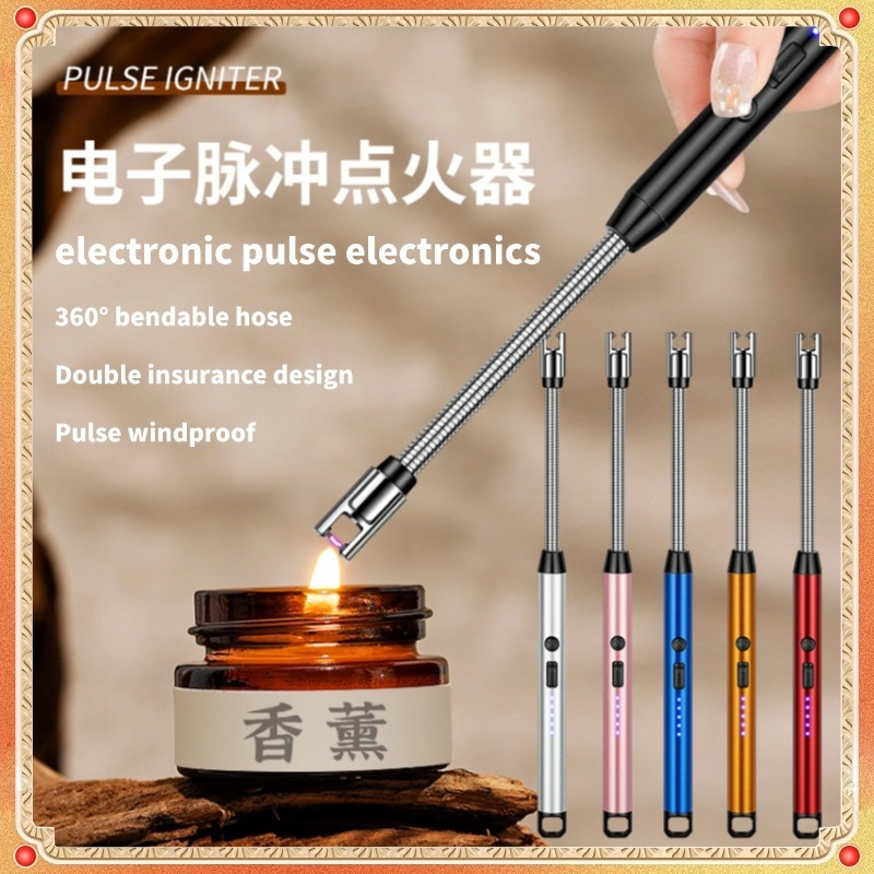 USB Rechargeable Pulse Arc Igniter Lighter Windproof Lighter Electronic ...