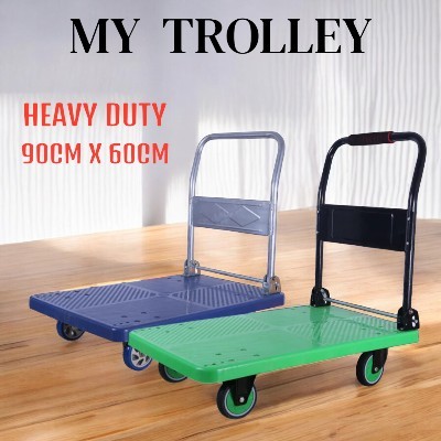 GREEN / BLUE TROLLEY PORTABLE 150KG/300KG/500KG HAND TRUCK PVC FOLDABLE ...