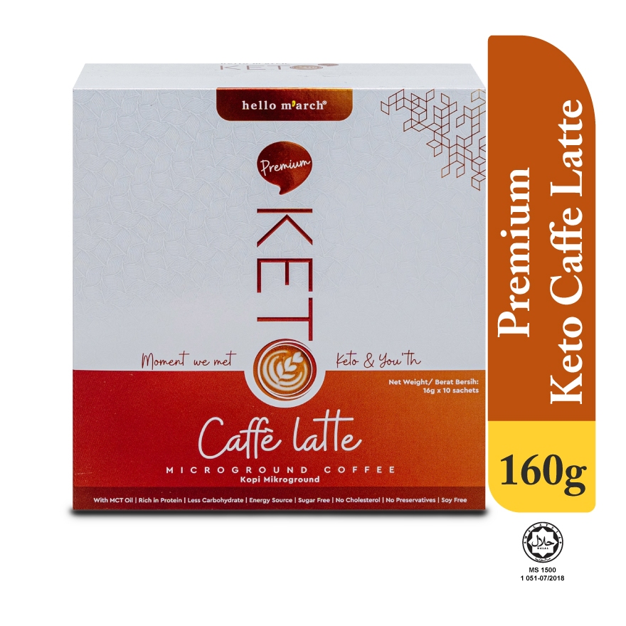 Hello March Keto Caffe Latte - 16gm x 10 sachets (Box) | Shopee Malaysia