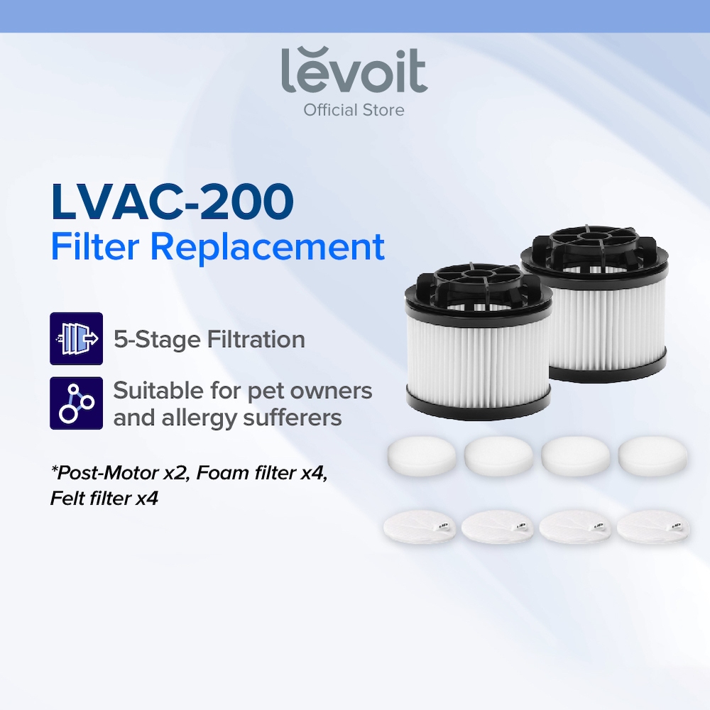 Levoit 10Pcs Replacement Filters for LVAC-200 Cordless Vacuum Cleaner ...