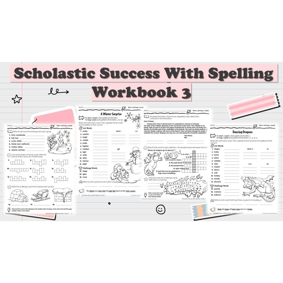 [PRE344] 49 pages Success With Spelling Workbook 3 Worksheet for Pre