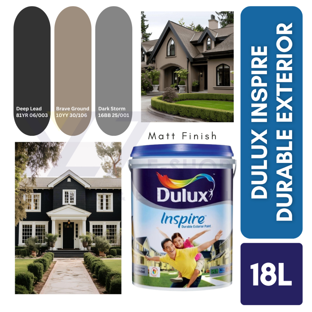 DULUX 18L Inspire Exterior Paint (Cat Luaran/ Cat Bilik Mandi) **Custom ...