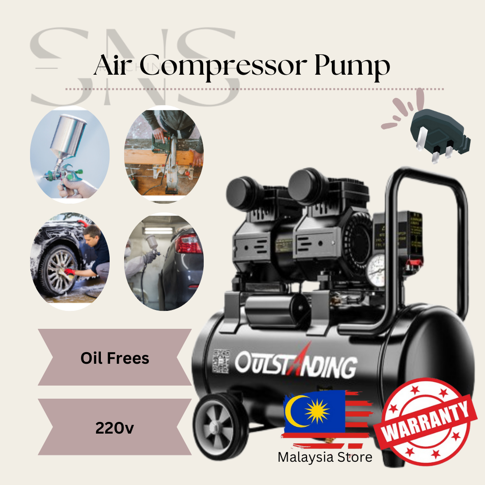 Compact 220V Air Compressor Pump 空气压缩机泵for Woodworking, Painting, and ...