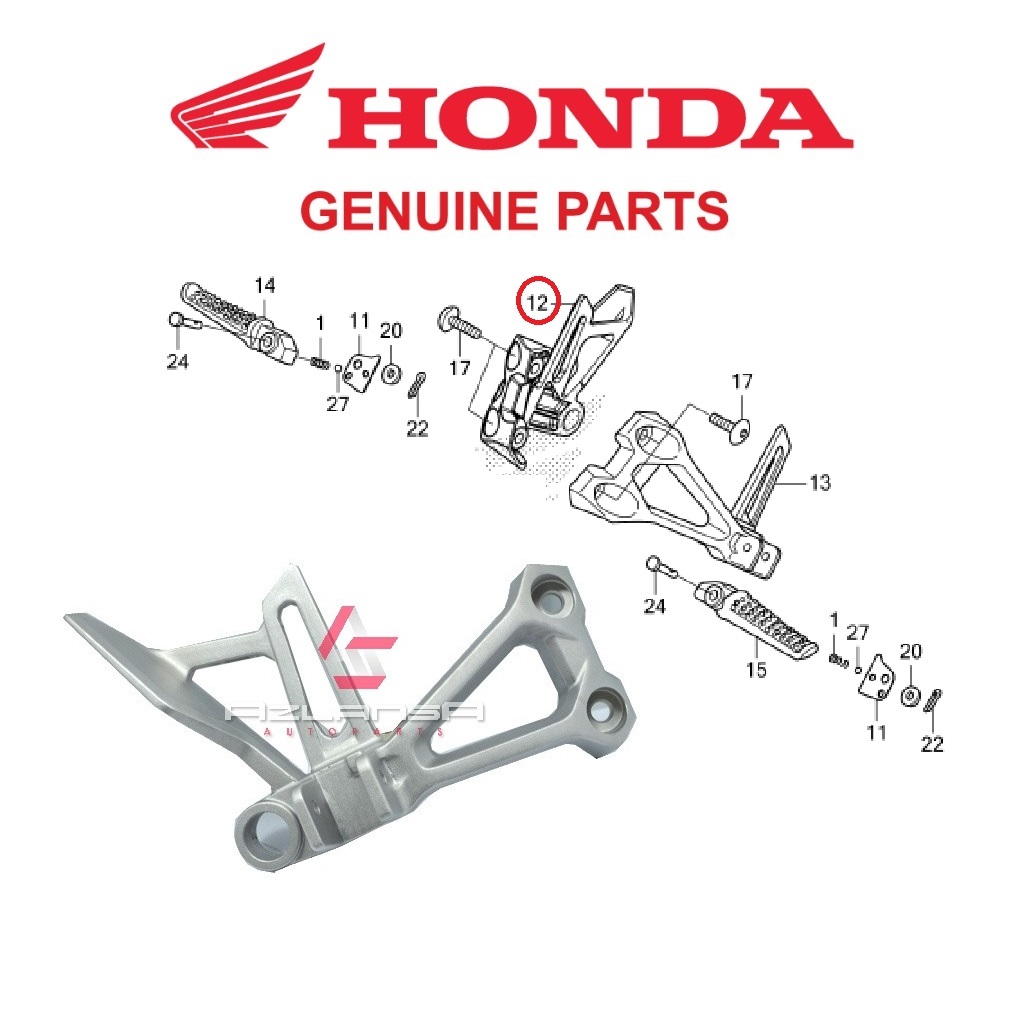 Holder RH Pillion Step ( 50715-K56-N10 ) RS150R V1 V2 V3 & RS-X 💯 Honda ...