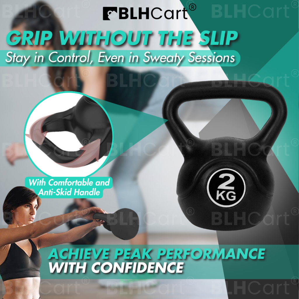 BLH 2KG Premium Workout Kettlebell Gym Training Plastic Coating Kettlebell dumbbell weight lifting dumbbells Women Shopee Malaysia