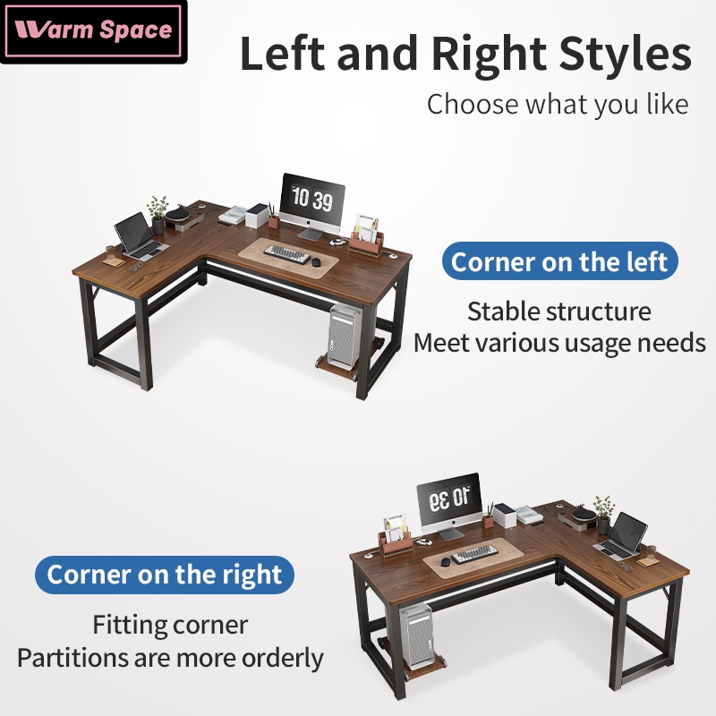 L Shape Office Table Meja Office Study Table Gaming Table 180CM PC ...
