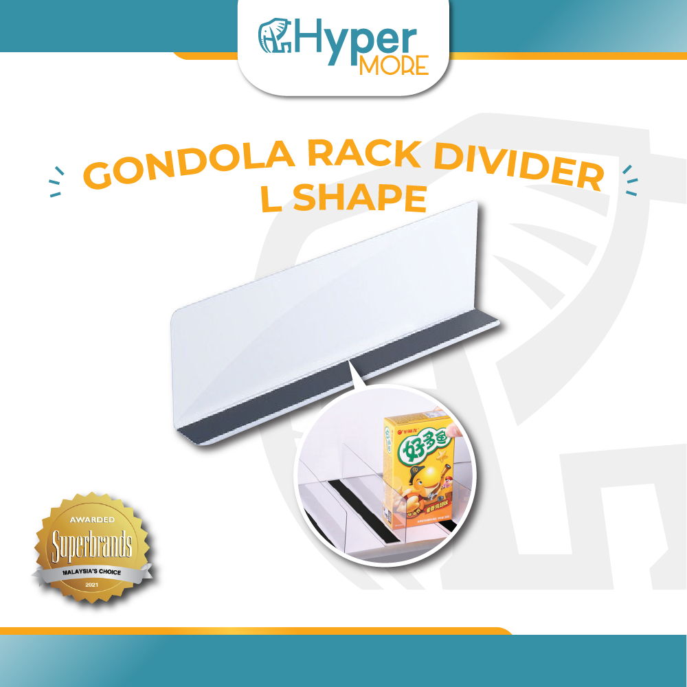 HYPERMORE Gondola Rack Divider L Shape Plastic Acrylic Strong Magnet ...