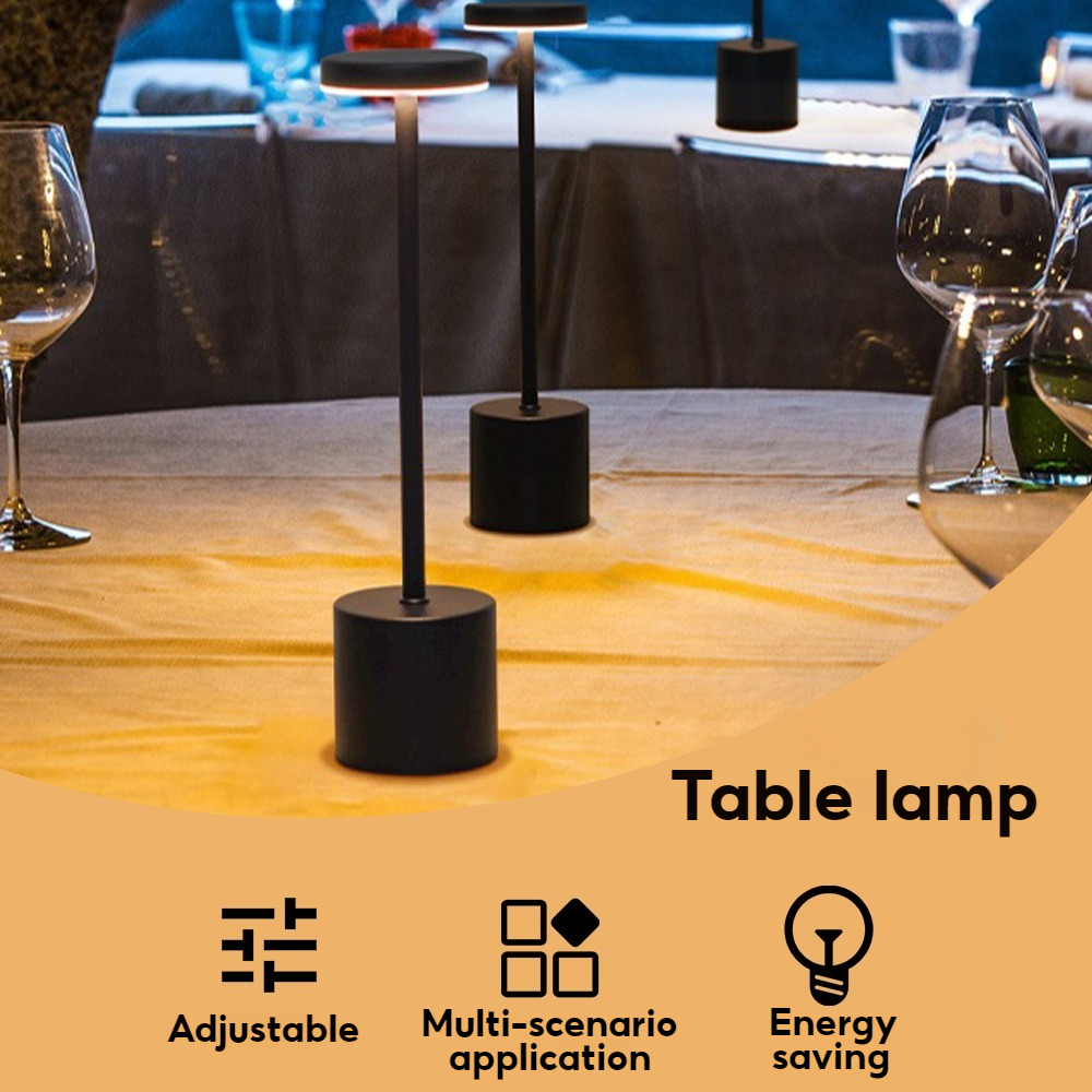 LED Cordless Iron Table Lamps 3 Color Changeable & Dimming Table Light ...