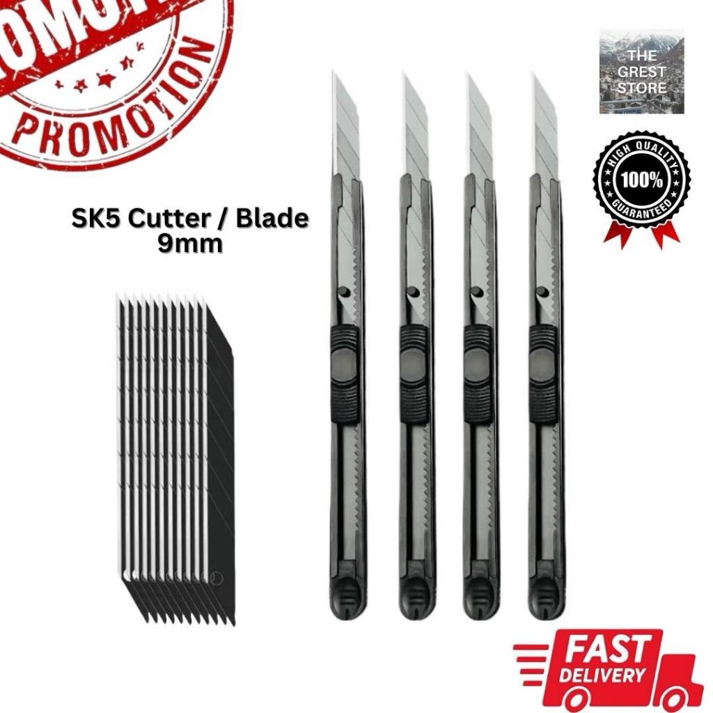SK5 Cutter 9mm Black Blade Pisau Seni Cutter Paper Carbon Alloy Steel ...