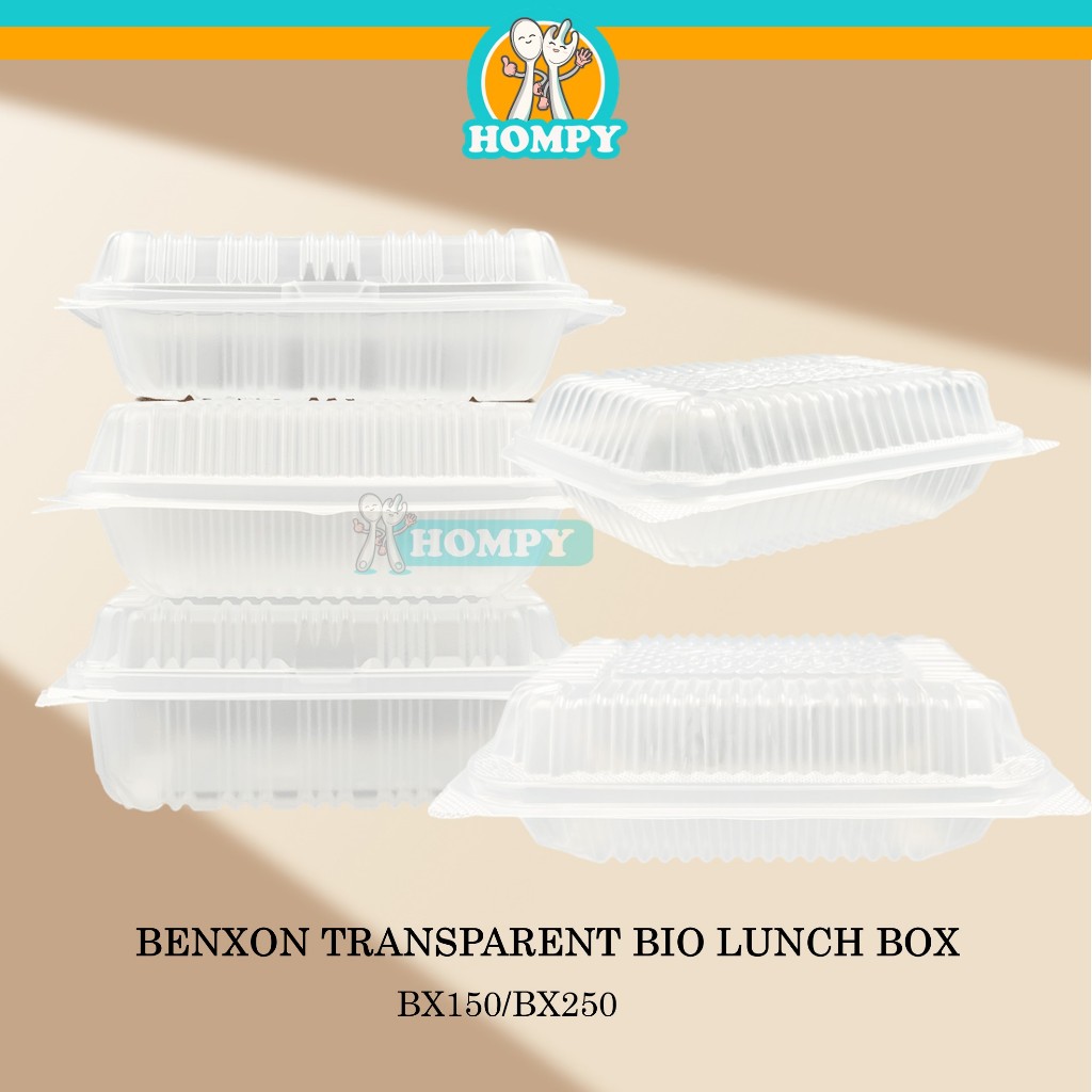 BENXON PLASTIC FOOD TRAY/TRANSPARENT BIO LUNCH BOX BX150/BX250 | Shopee ...