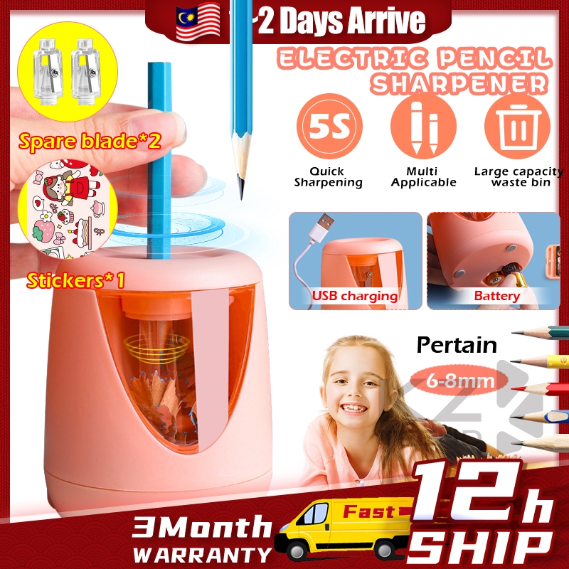 Automatic Pencil Sharpener 3sec USB Battery Electric Pencil Sharpener ...