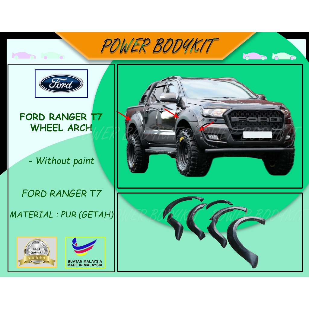 READY STOCK Ford Ranger T7 T8 6 Inch Wheel Arch Material PUR (Getah ...