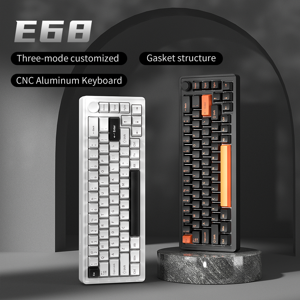FURYCUBE E68 Mechanical Keyboard - mesh Anodized CNC Aluminum Hot ...