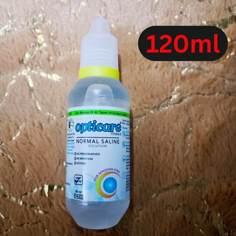 Opticare sterile Normal Saline Solution 120ml Expiry Date JUL 2029 ...