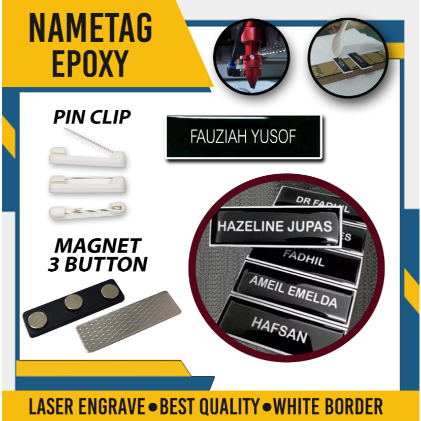 NAME TAG PIN & NAME TAG MAGNET EPOXY | Shopee Malaysia