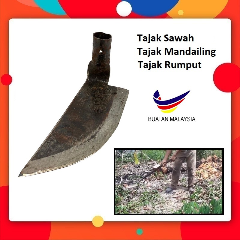 PARANG TAJAK / TAJAK RUMPUT BESI TAJAK KNIFE ANGLE HOE for CUTTING ...