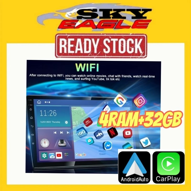 Double Din 7inch android player carplay android auto | Shopee Malaysia