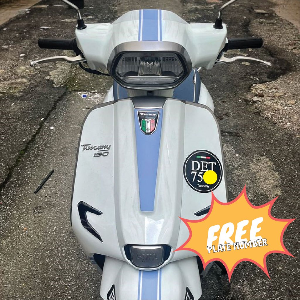 SYM Tuscany 150 Sticker or Universal Scooter Sticker + Free Plate No ...