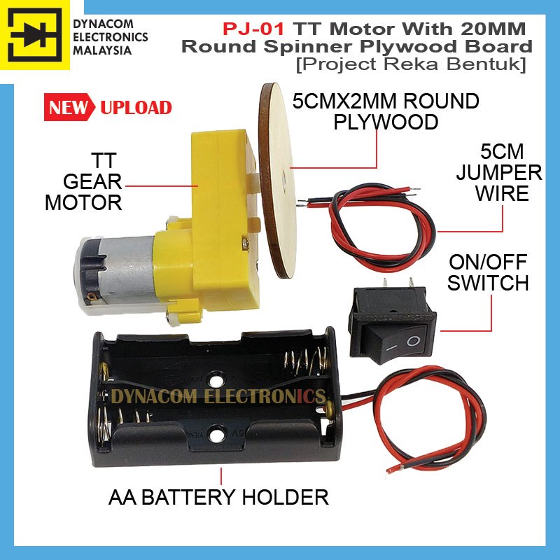 TT Motor With Dimension 50MM X 2MM Round Spinner Plywood Board RBT DIY ...