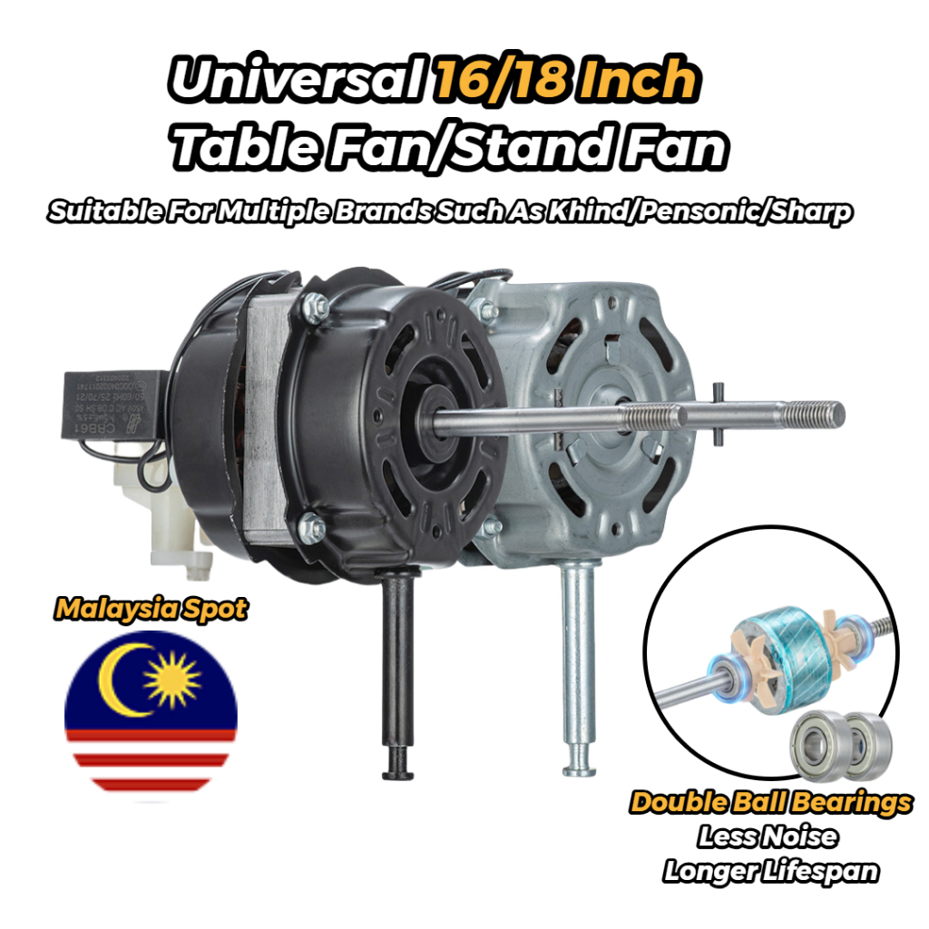 【100% Pure Copper】Upgraded Double Bearing 16/18 Inch Table Fan Motor ...