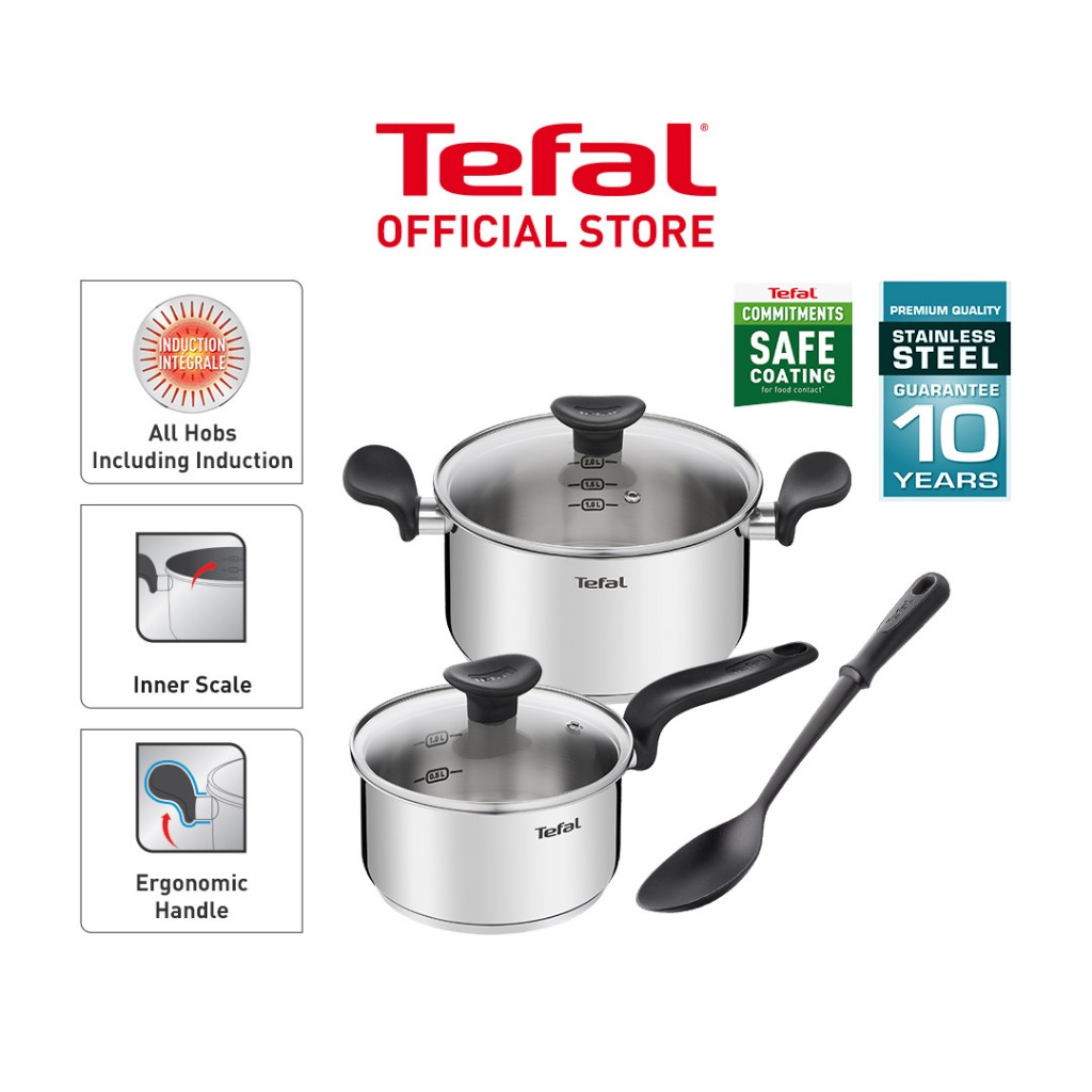 Tefal Primary 5pcs set (SCP 16cm w/lid, STW 20cm w/lid, Comfort ...