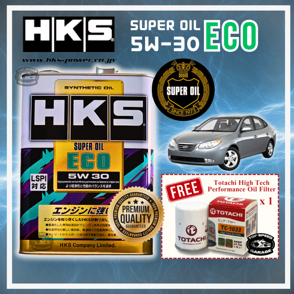 HYUNDAI ELANTRA HD - HKS SUPER OIL ECO 5W30 4L FULLY SYNTHETIC ENGINE ...