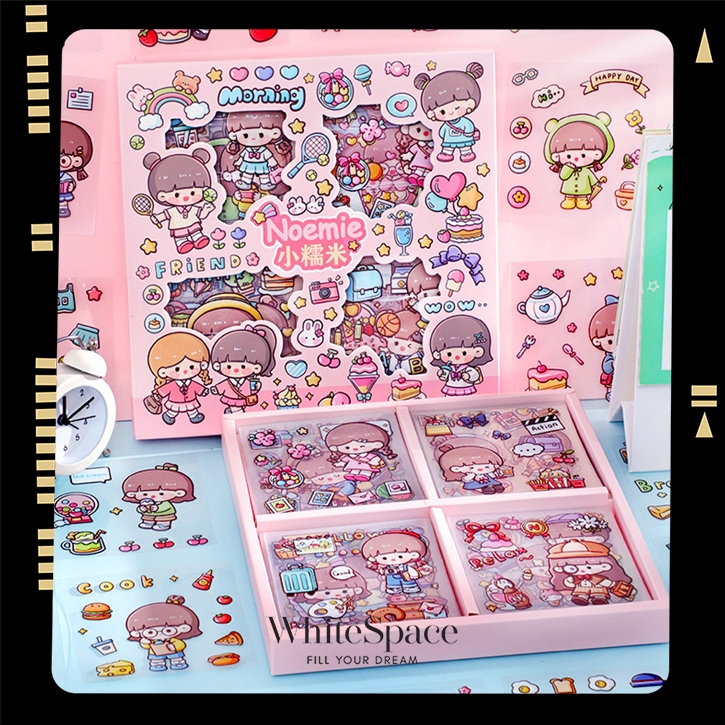 Whitespace 100pcs Cute Cartoon Sticker Box Children Birthday Gift Girl ...