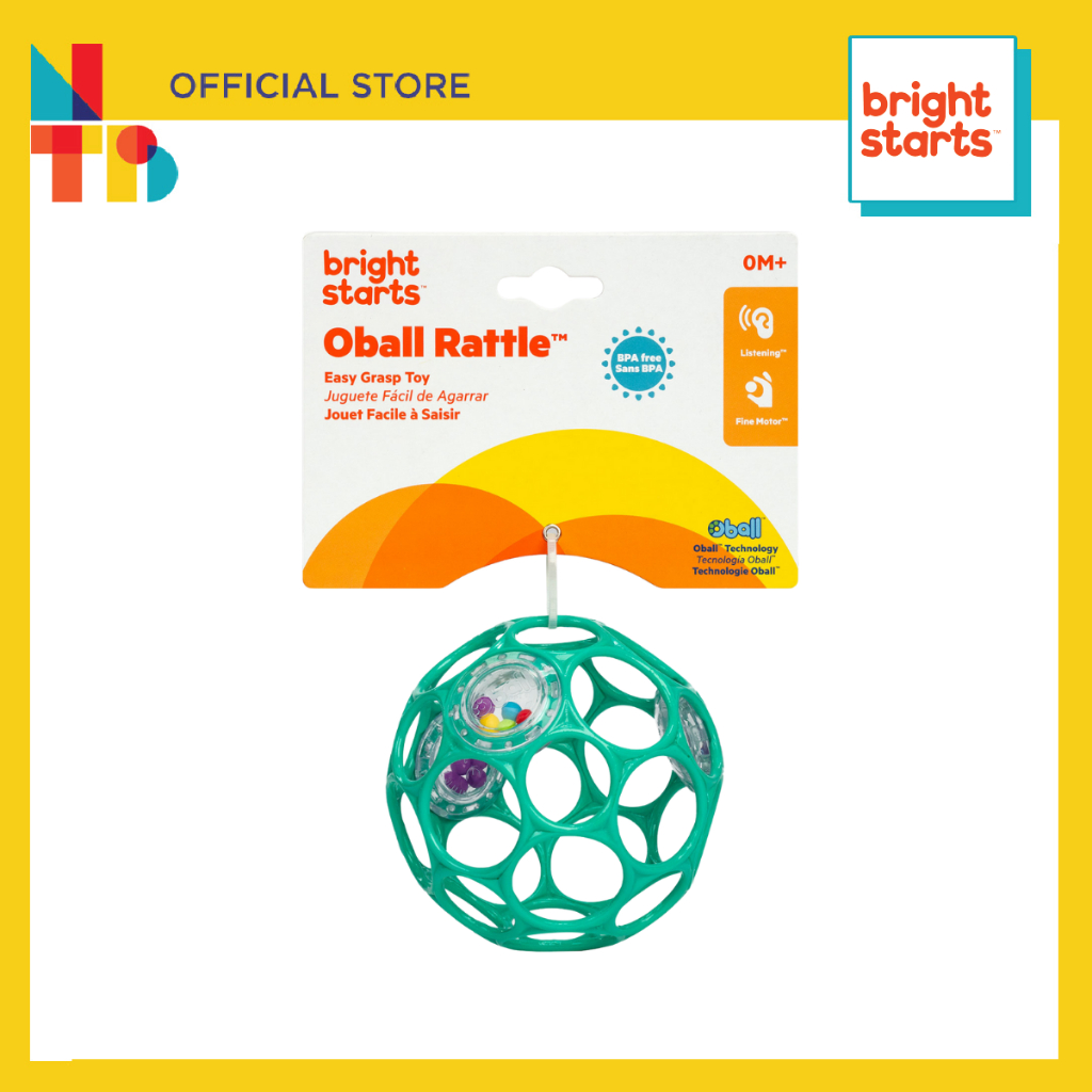 Bright Starts Oball Rattle Peg Toy - Teal | Shopee Malaysia