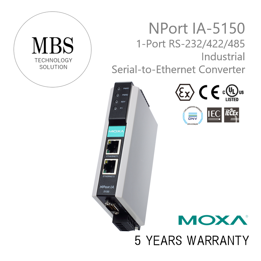 Convertisseur IP Fibre Optique - Série MOXA NPORT IA5150-M-SC