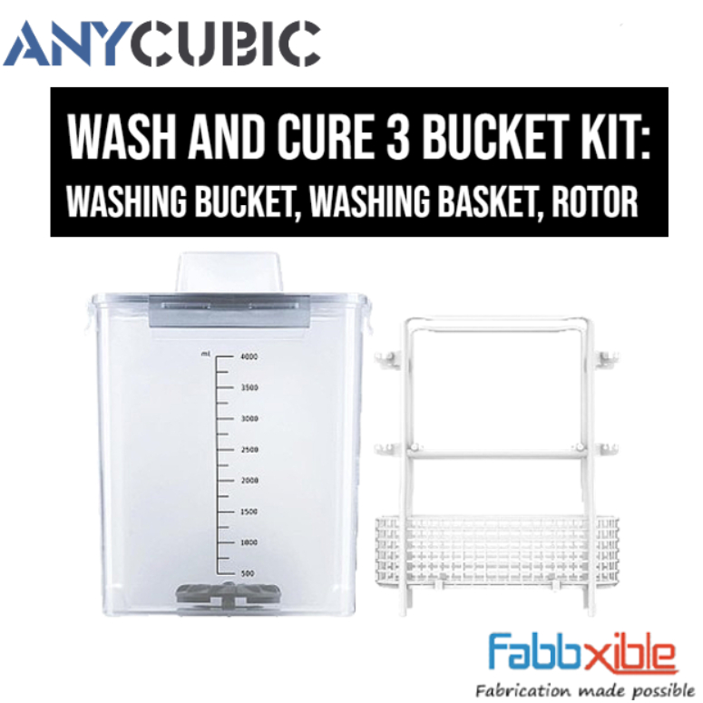 ANYCUBIC Washing Bucket Kit For Wash And Cure 3 - 4000ml Capacity With Basket And Rotor