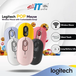 Logitech POP Mouse Wireless with Customizable Emojis | SilentTouch | Precision Scroll | Bluetooth® | USB Multi-device