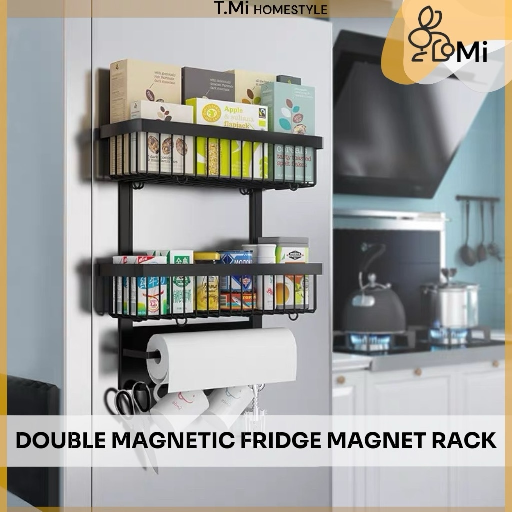 TMi Rack Refrigerator Shelves Side Storage Wall-Mounted Hangers Side ...