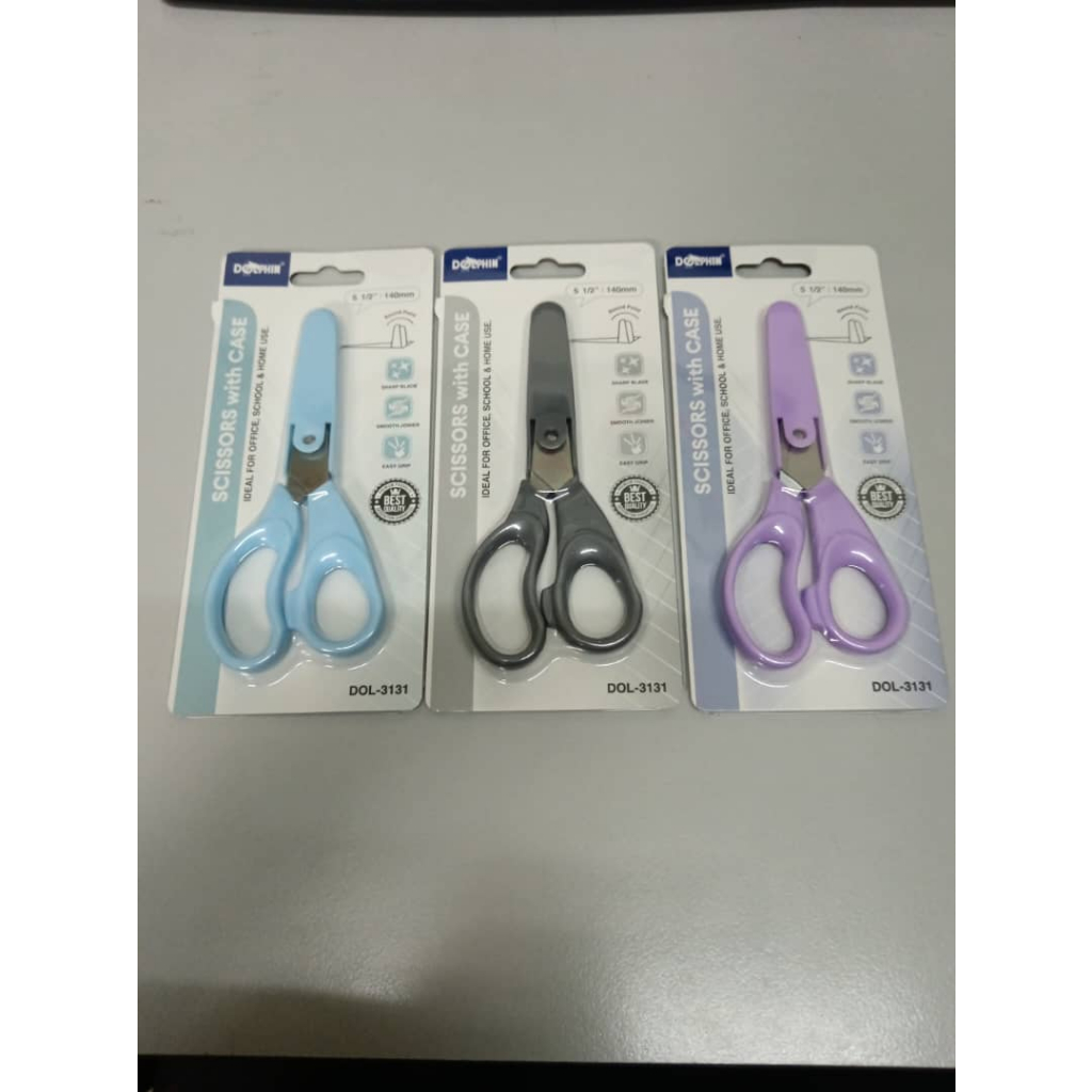 DOLPHIN DOL-3131 ROUND POINT SCISSORS WITH CASE 5 1/2' 140mm | Shopee ...