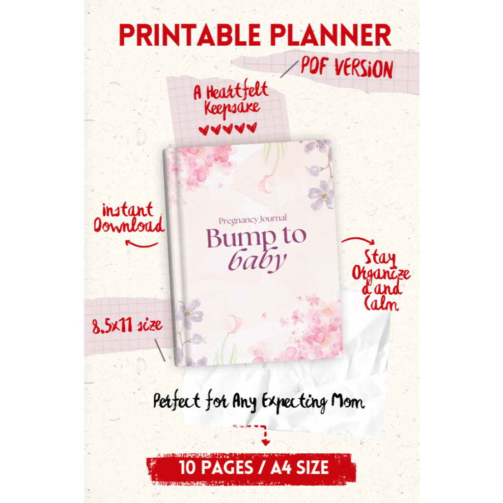 Pregnancy Journal – Bump to Baby Printable PDF | A4 Size | A Warm ...