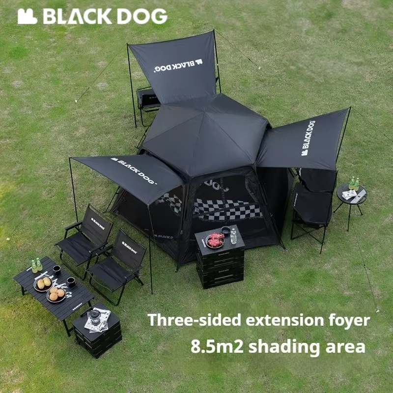 KHEMAH BLACKDOG Automatic Dome Tent Hexagonal Black Coated Sunshade ...