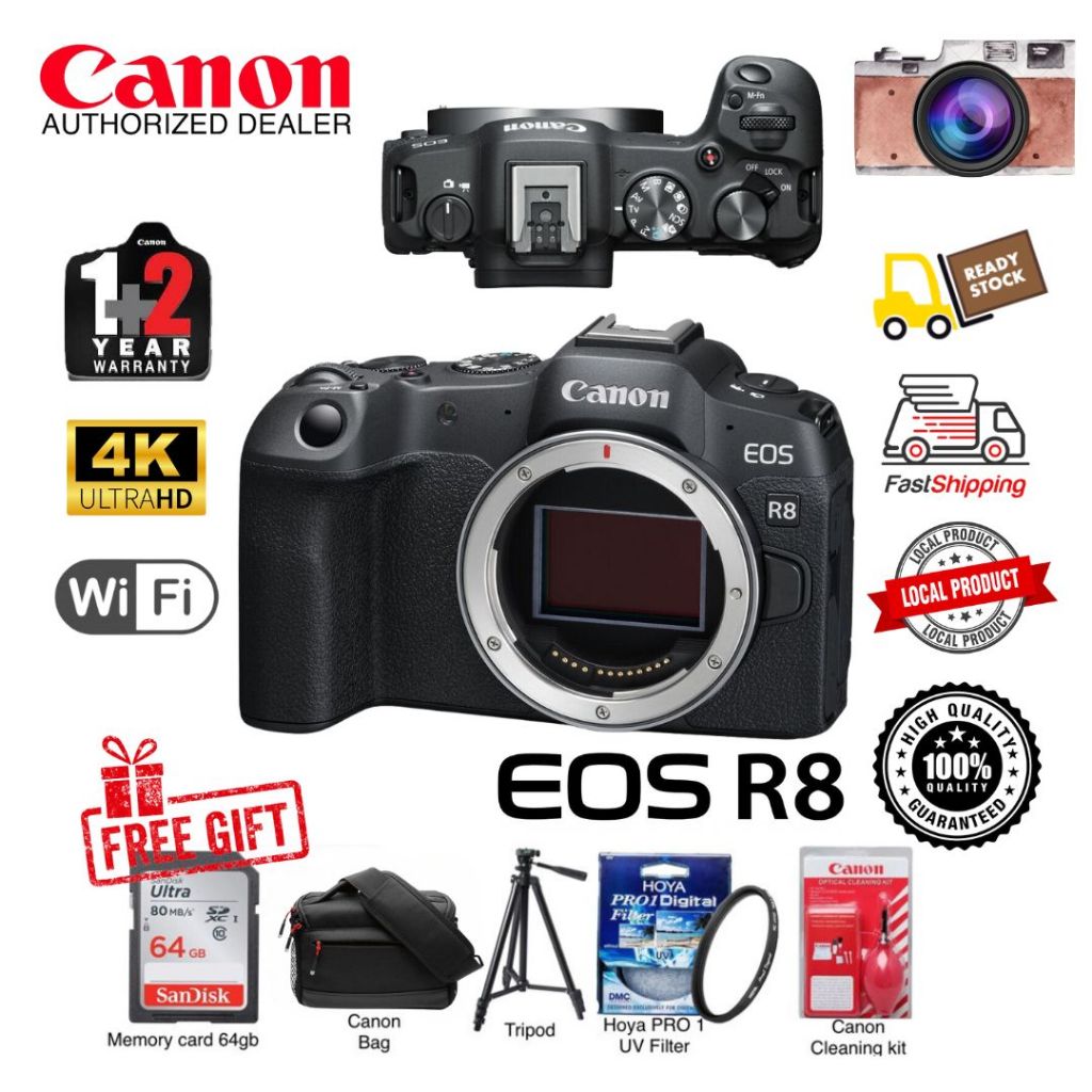 (Canon Malaysia) Canon EOS R8 Mirrorless Camera with RF 24-50mm f/4.5-6 ...
