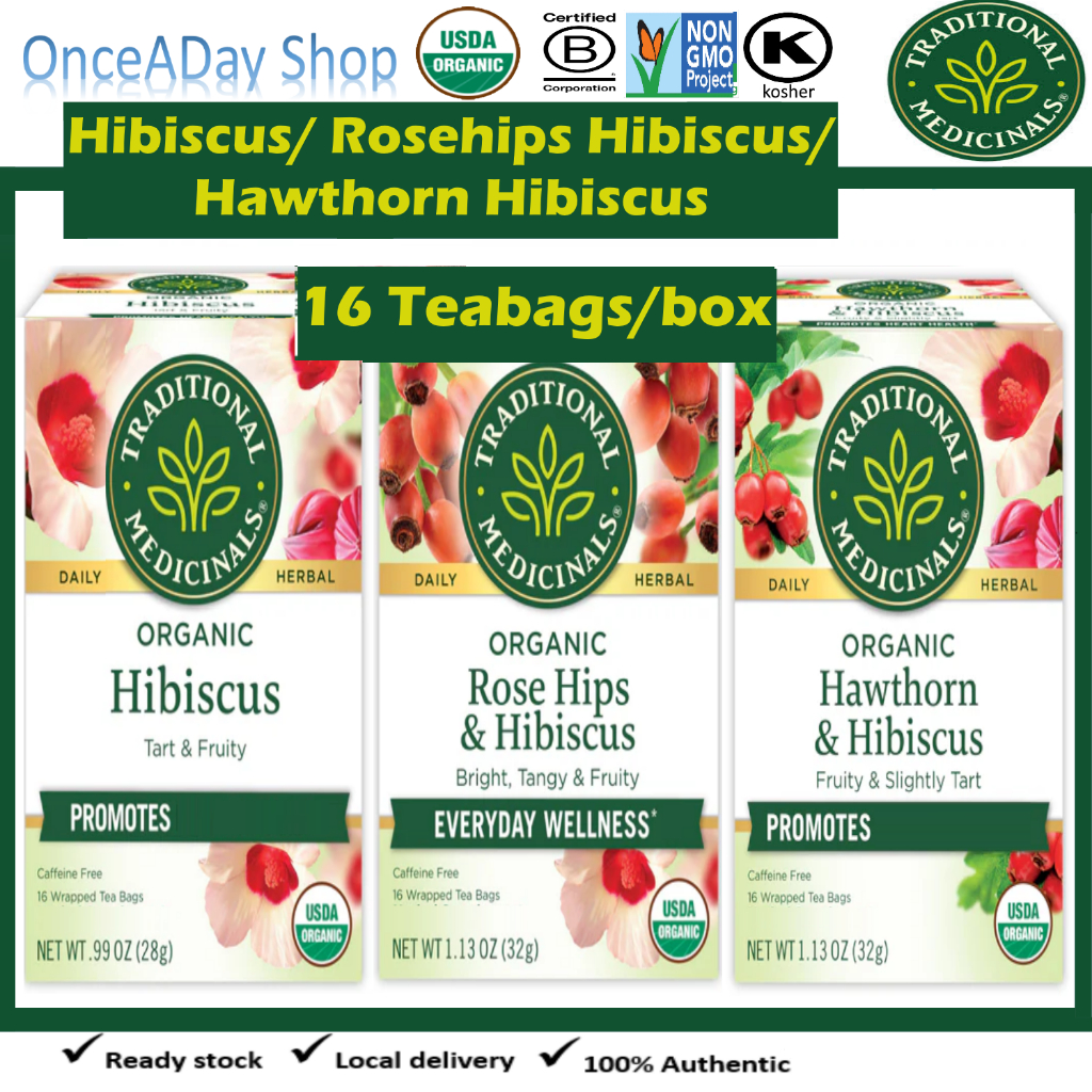 Traditional Medicinals Organic Herbal Tea - Hibiscus - Case of 6 - 16 Bags main image 1