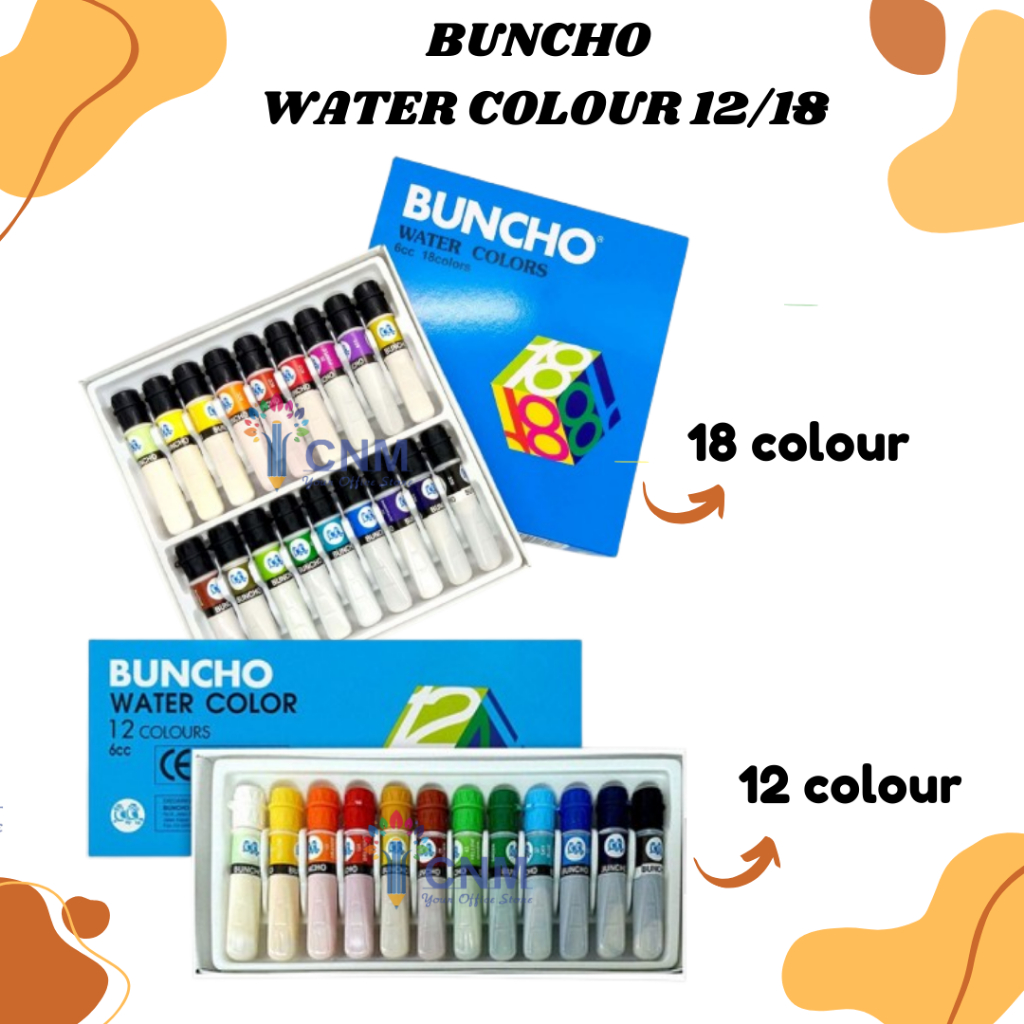 BUNCHO WATER COLOR 12 COLOURS / 18 COLOURS (READY STOCK / 100% ORIGINAL ...