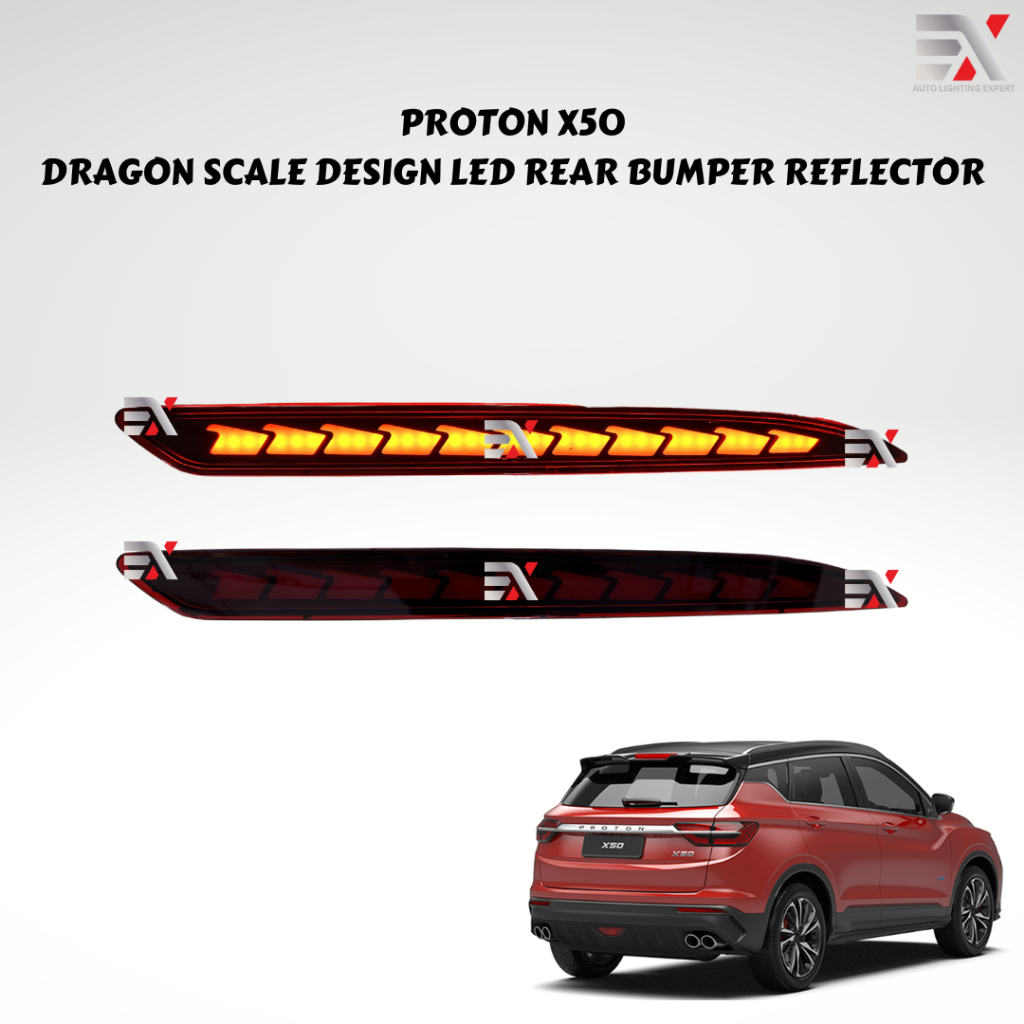 PROTON X50 REAR BUMPER REFLECTOR - DRAGON SCALE DESIGN - RUNNING SIGNAL ...