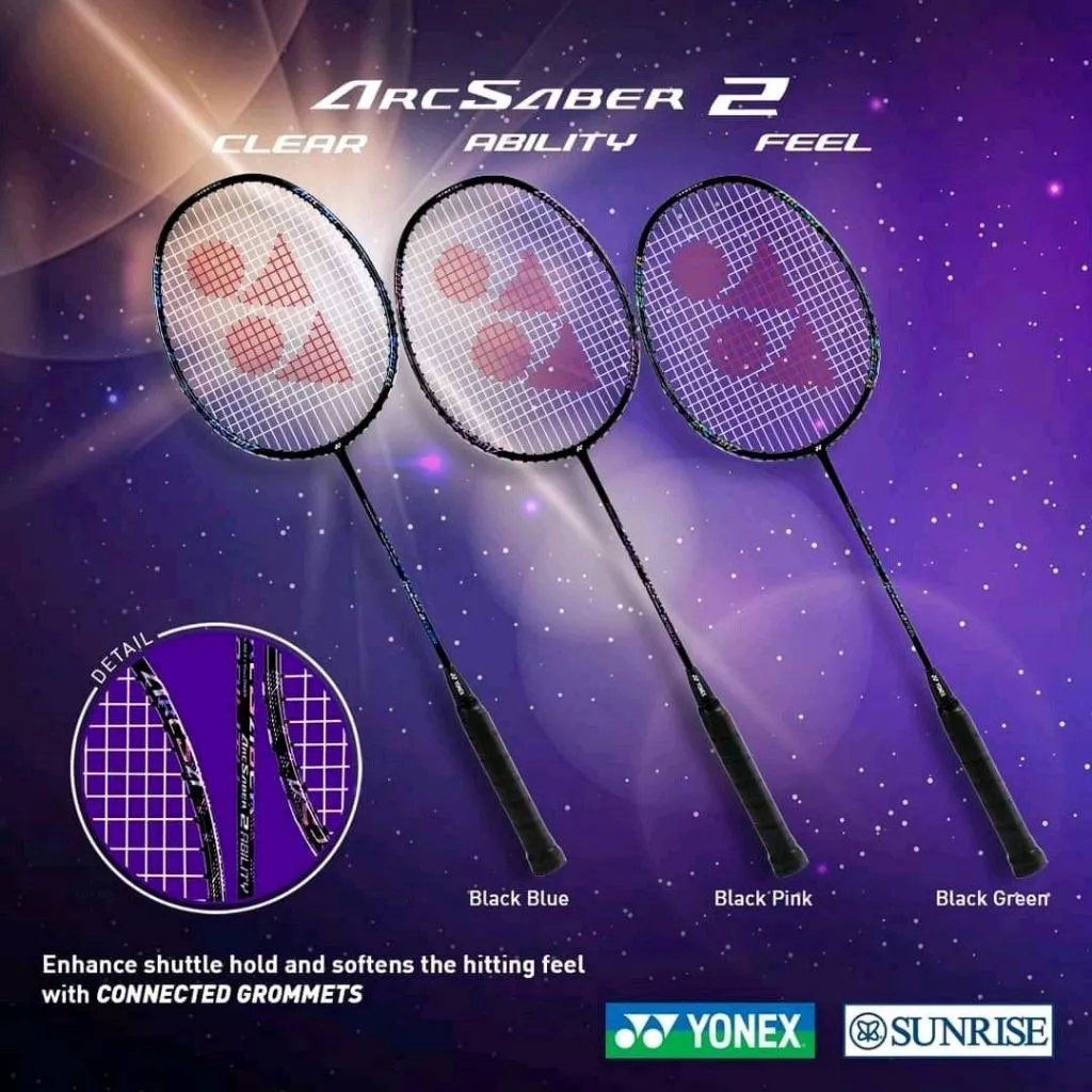 YONEX ARCSABER 2 BADMINTON RACKET (FEEL/ABILITY/CLEAR) 100% Original ...