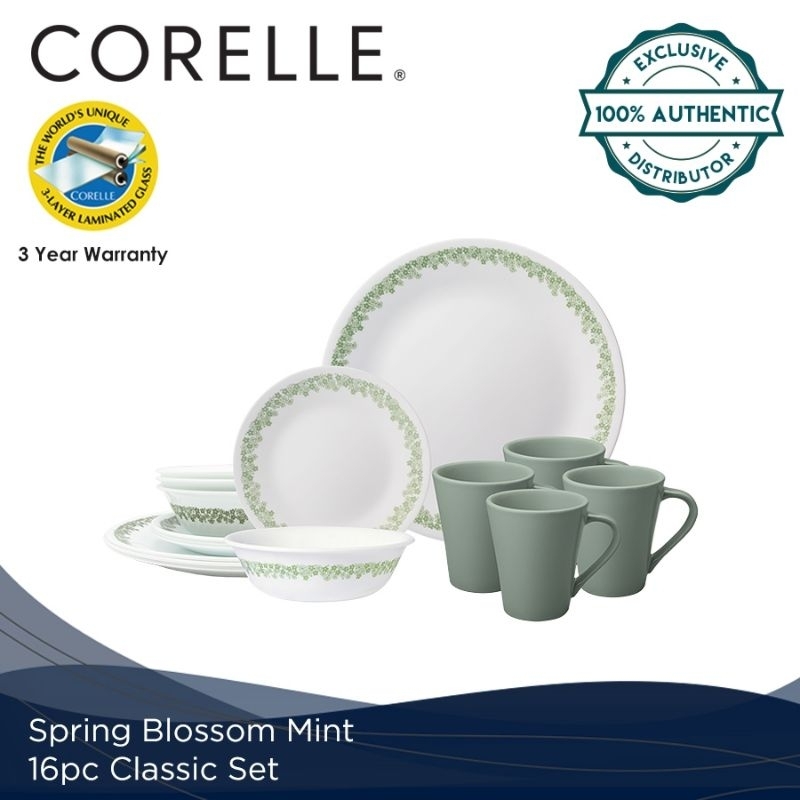 [New Arrival] Corelle Livingware 16pcs - Spring Blossom Mint | Shopee ...