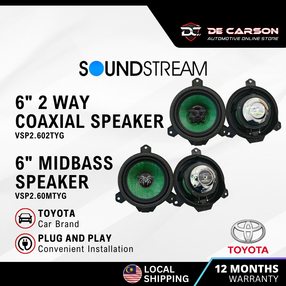 SOUNDSTREAM VSP2.602TYG 2way Coaxial Speaker & VSP2.60MTYG Midbass ...