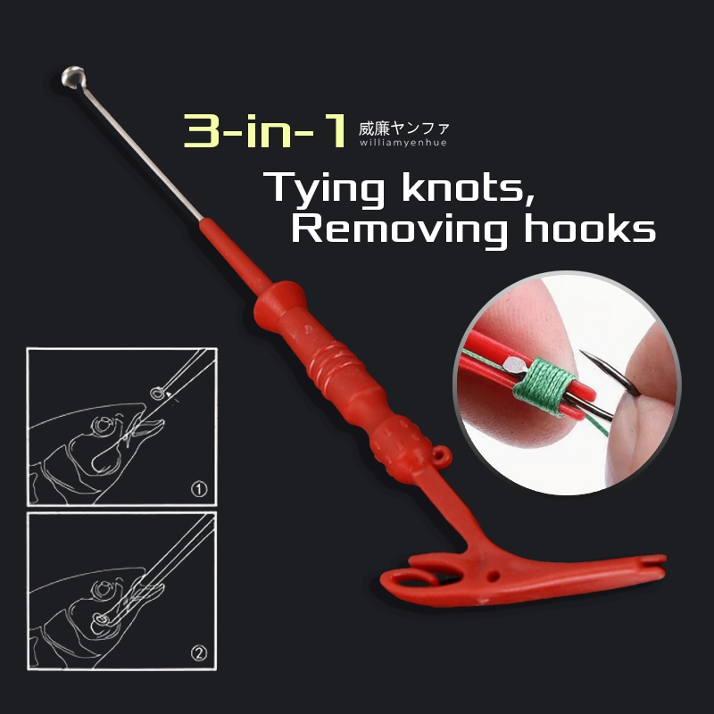 1pc Fishing Knot Tying Tool 3-in-1 Hook Remover Extractor Tool | Shopee ...