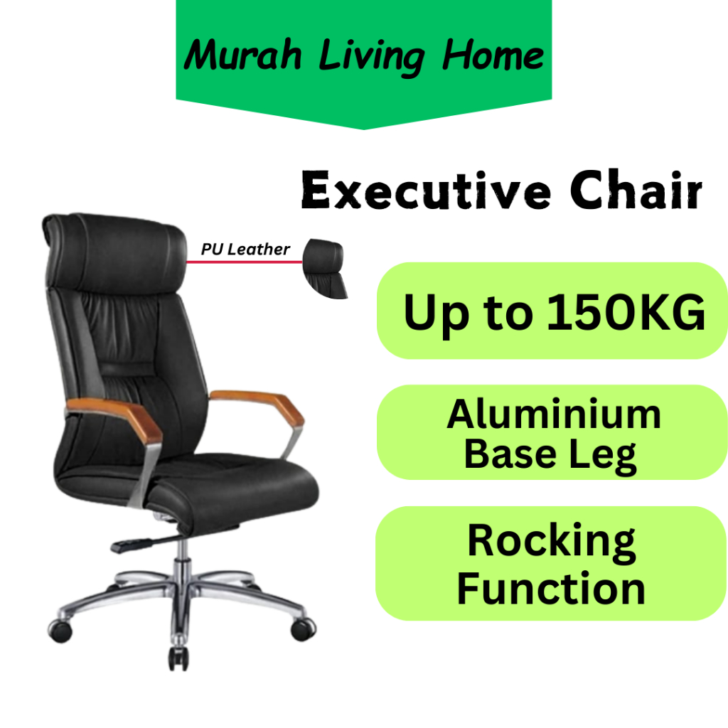 Executive Office Chair Kerusi Pejabat Eksekutif Adjustable PU