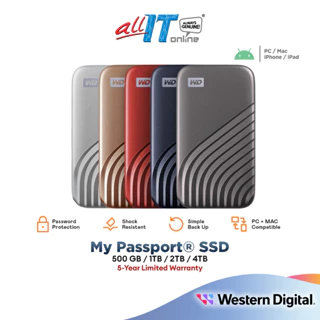 WD My Passport SSD Portable SSD Western Digital External Portable Storage - (1TB/ 2TB)